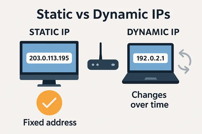 Static vs Dynamic IP Diagram